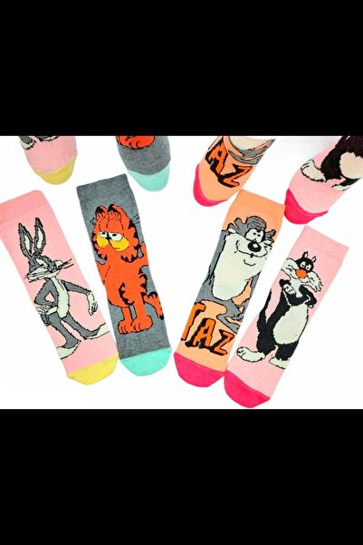 Black Arden Socks Kız Çocuk Renkli Çorap 4'li Pamuklu Rahat Günlük Black Arde...