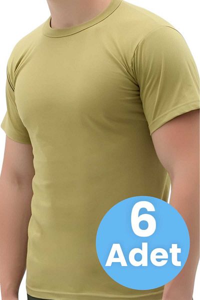 Tezzgelsin 6-Piece Cotton Men's Soldier Undershirt - Zero Collar Undershirt Laundry