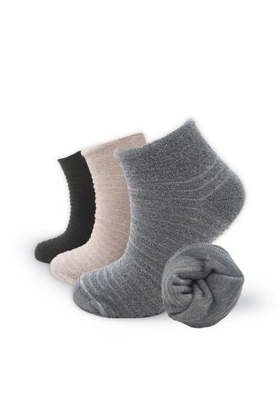 Black Arden Socks 3 Çift Gri Tonları Bölgesel Havlu Patik Çorap