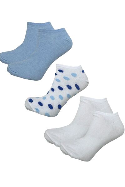 Black Arden Socks Kadın Mavi Desenli Patik Çorap 1 Çift Pamuklu Rahat Günlük ...