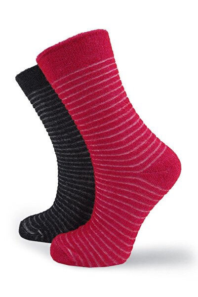 Black Arden Socks 2 Çift Kışlık Peluş Havlu Çorap