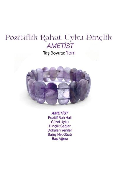 OSMANLI DEĞERLİ TAŞ Amethyst Natural Stone Wide Cut Rolex Bracelet