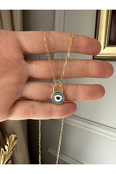 emy by emel luxury silver jewelry Altın Kaplama Mineli Nazar Boncuklu Ataç Zi...