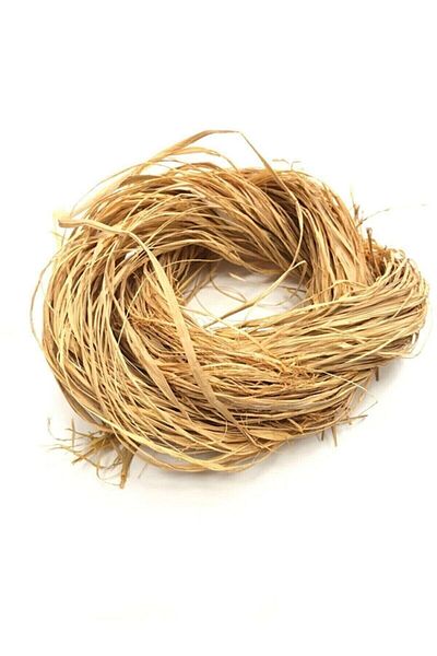 serap çiçekçilik Natural Raffia Banana Fiber Natural Thread - Straw Thread, Decoration Material 100 grams