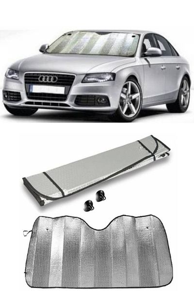 Auracar Car Windshield Sunshade Interior Windshield Folding Sunscreen Curtain with Suction Cup Foil 130 X 60 Cm