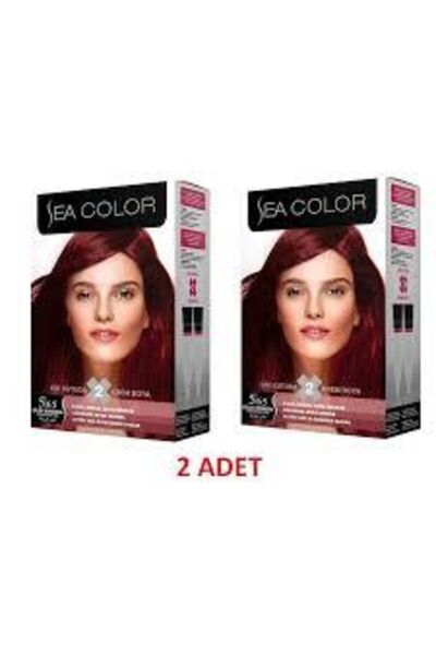 Sea Color 5.65 Çilek Kırmızısı Set Boya 2 Kutu Tüp Boyası 2x50 Ml + Oksidasyon 75ml