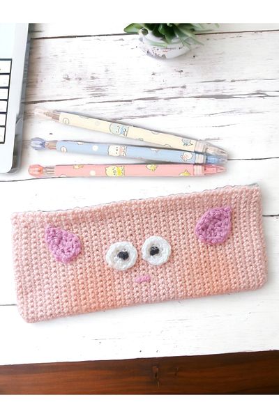 Talai Knitting Πορτοφόλι Rabbit Eared Wallet Mini τσάντα μακιγιάζ Πλεκτό στο χέρι με φερμουάρ