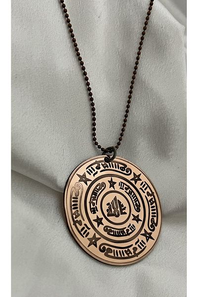 MerveninYaziAtolyesi Celcelutiye Written Copper Plate Necklace