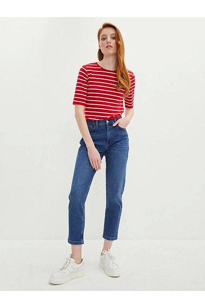LC Waikiki Basic Crew Neck Striped Short Sleeve Women's T-Shirt S29602z8