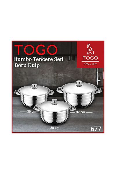 TOGO Jumbo Pipe Handle Pot Set 28-30-32 cm