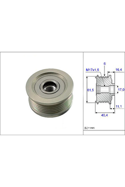 VALEO Rolie alternator cu rulment Doblo-grande Punto 1.9 Jtd-astra H-vectra C...