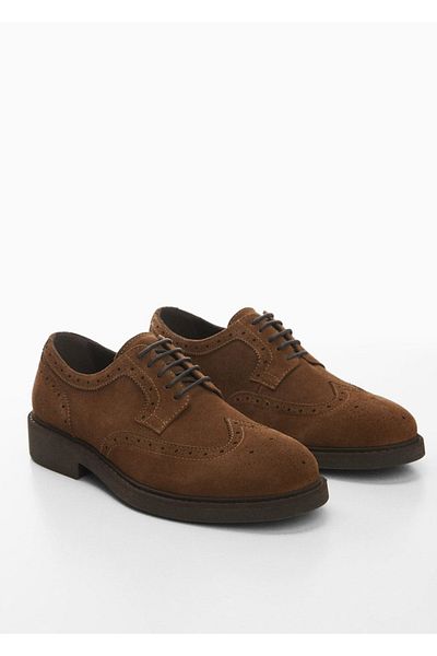 MANGO Man Wildleder-Blucher-Schuhe