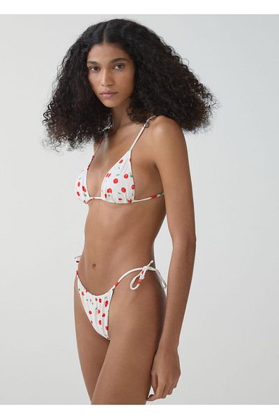 MANGO Woman Cseresznye bikini felső