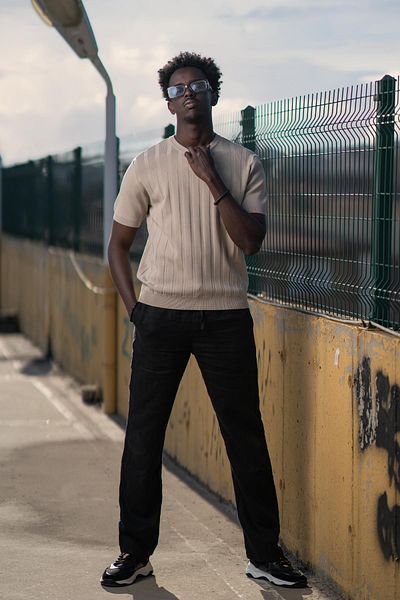 AKÇAYLAR Μπλουζάκι Rayon Slimfit - Crew Neck, ρίγες και Lycra
