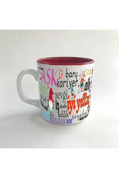 Kırtasiye Ofisi كأس رأس السنة متعدد الألوان مطبوع باللون الأحمر