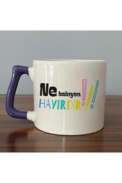 Kırtasiye Ofisi كوب D مطبوع باللون الأرجواني بمقبض