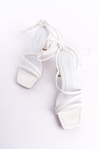 Gate Removable Drawstring Sandals or Slippers Use Genuine Leather Lining Women's Sandals - White