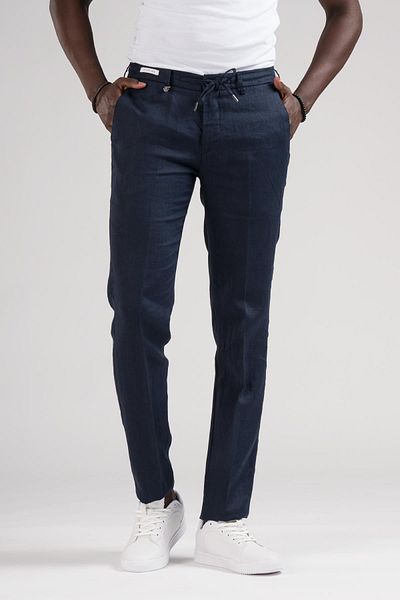 Ecer Raw Linen Jogger Pants - 100% Linen, Slimfit, Elastic Waist and Thread