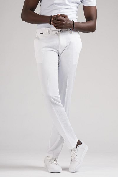 Ecer Summer Slimfit Seersucker - Half Elastic Jogger Pants