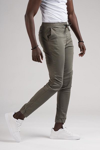 FBI Παντελόνι Jogger Canvas Slimfit - Στενό και ελαστικό πόδι, σχέδιο μέσης με κλωστή