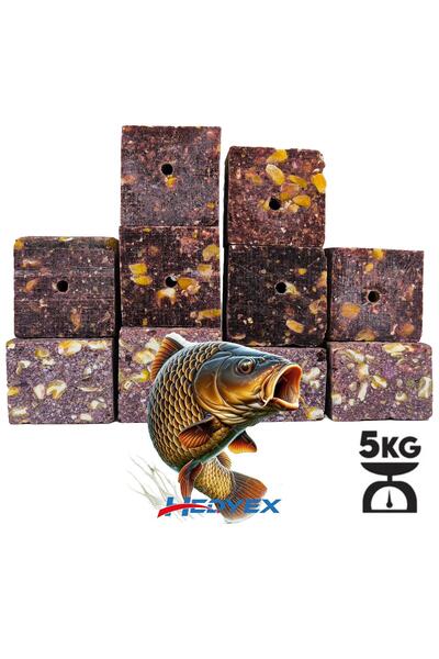 Hedyex 5kg Sazan Küspesi Delikli Küp Çilekli Mısır Küspesi Kare