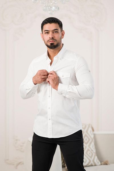 Paul Martin Βαμβακερό πουκάμισο Slimfit - Διπλό κάλυμμα και τσέπες