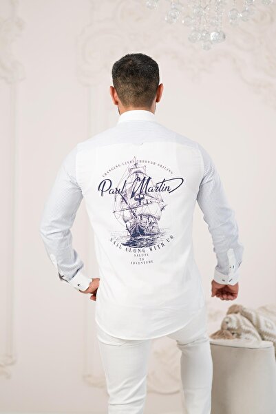 Paul Martin Бавовняна сорочка Marina Regular Fit - з гербом і принтом на спині