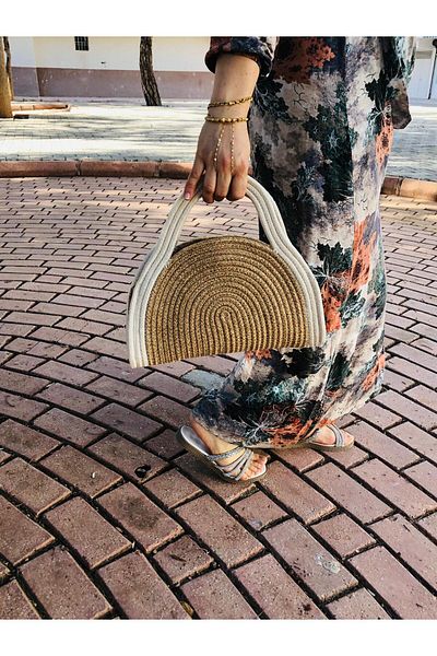 ModaCardin Rose' Mini Bohemian Style Jute Decorative Women's Bag