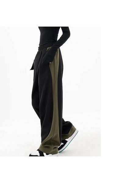 DEEFWEAR Y2k Black KnittEd TrousErs-swEatpants SEt