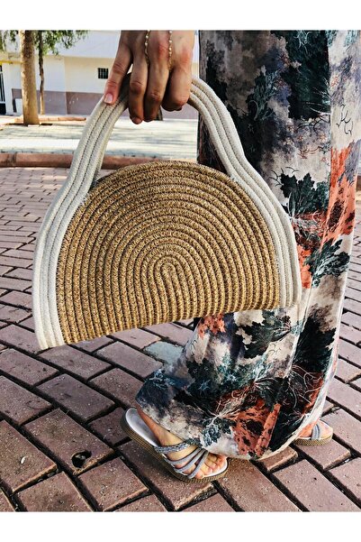 ModaCardin Rose' Mini Bohemian Style Jute Decorative Women's Bag