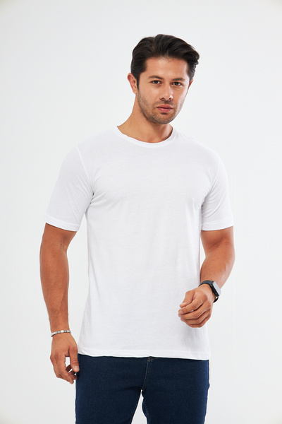 pandy Tricou compact unisex 100% bumbac cu decolteu - Potrivire standard