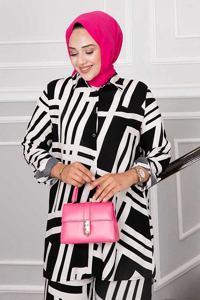 EBRUTESETTÜR Black Double Set - Stripe Detailed
