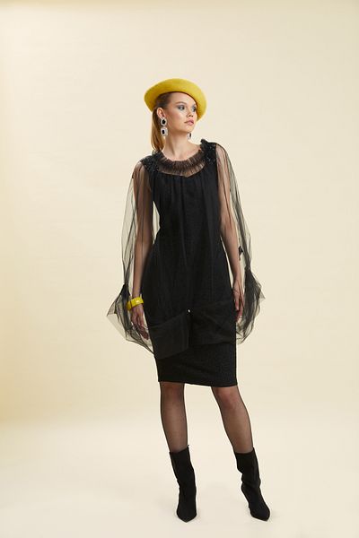 VERDA Elegant Dress with Tulle Detail