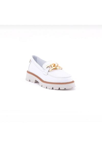 Mammamia 24YA-3185 Mocasnic alb din piele naturala pentru femei - ortopedic