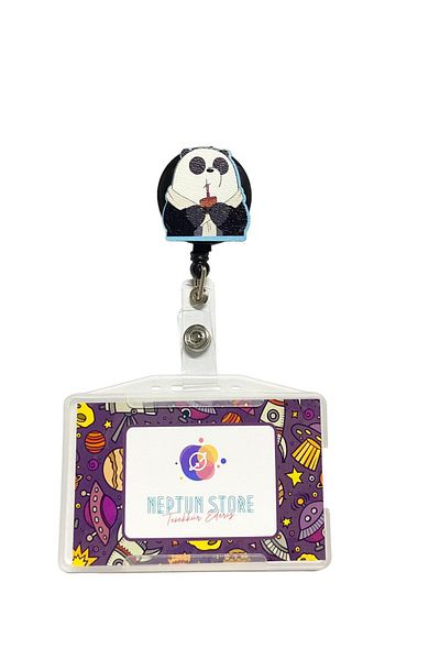 neptünstore Θήκη κάρτας Panda Patterned Classmate Bears και κρεμαστή κάρτα με κολάρο