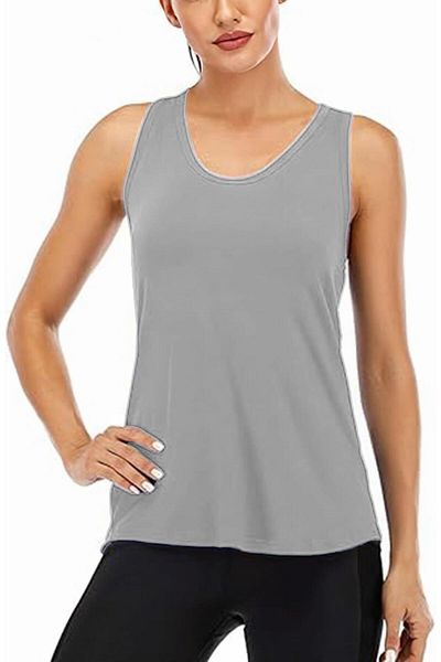 GHASSY CO. Ghassy Co. Women's Racerback Back Open Semi Mesh Training Yoga Running Sports Athlete Tank Tops 1780