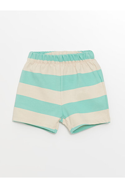 LC Waikiki Striped Crew Neck Sweatshirt and Shorts for Baby Boy - Set of 2