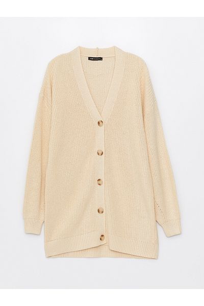 LC Waikiki V-Neck Long Sleeve Women's Knitwear Cardigan