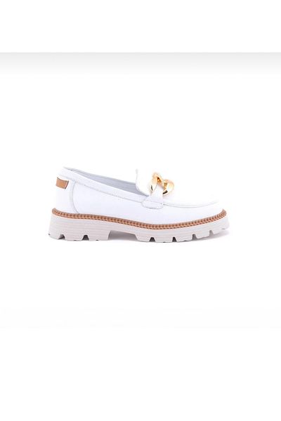 Mammamia 24YA-3185 Mocasnic alb din piele naturala pentru femei - ortopedic