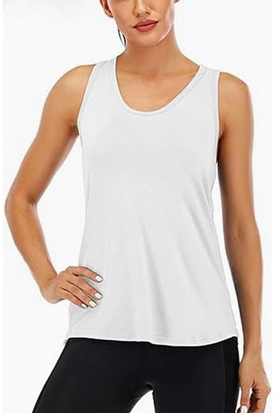 GHASSY CO. Ghassy Co. Women's Racerback Back Open Semi Mesh Training Yoga Running Sports Athlete Tank Tops 1780