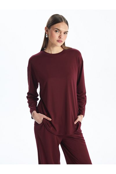 LC Waikiki Women's Tunic - Crew Neck, Solid, Long Sleeve