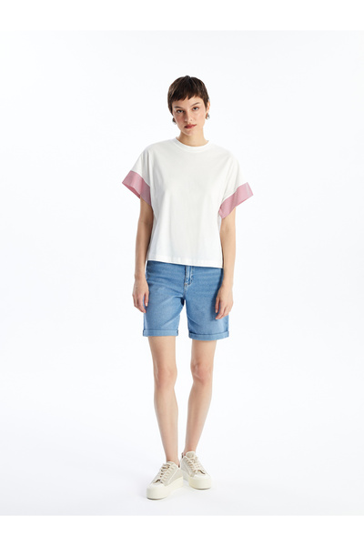 LC Waikiki Oversize Damen T-Shirt - Rundhals, gerader Schnitt, kurze Ärmel