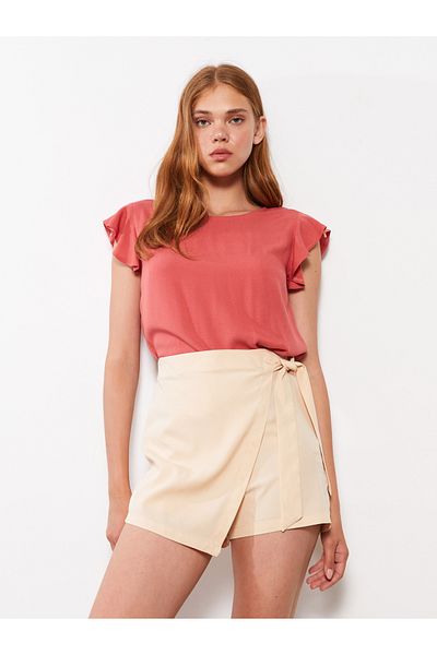 LC Waikiki Gerade geschnittener Shortsrock für Damen – Design zum Binden in der Taille