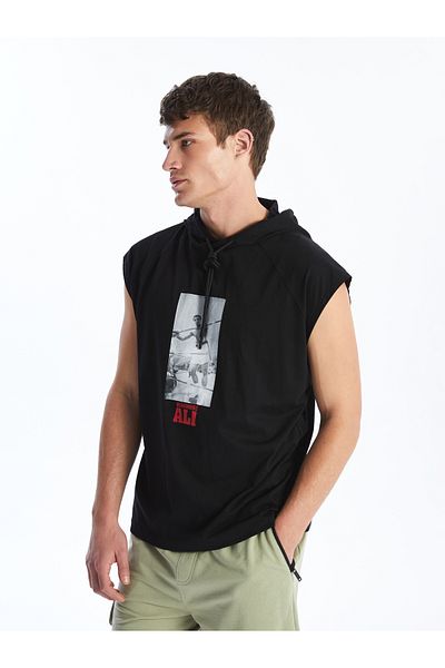 LC Waikiki Muhammad Ali Printed Hooded Men's Sleeveless T-Shirt