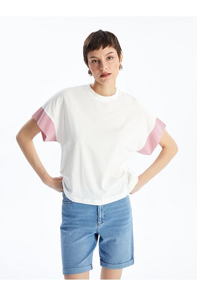 LC Waikiki Oversize Γυναικείο T-Shirt - Crew Neck, ίσιο κόψιμο, κοντομάνικο