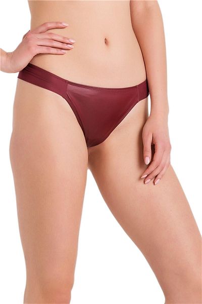 JENSCA Chiloți din piele Brazilia Burgundy Magic Form 459