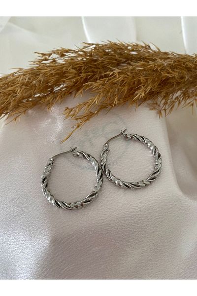 stainless steell Steel Earrings - Classic Twist Design