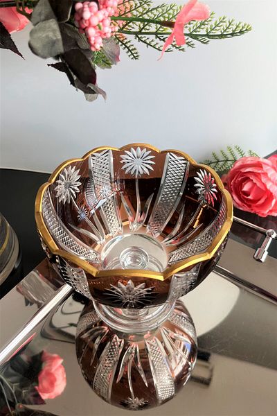 DECOSTYLE Gold Embroidered Colorful Daisy Cut Straw Candy Bowl - Mouth Part Hand Decor