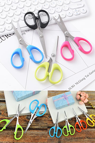 xolo 11 Cm Pembe Renk Okul Öğrenci Ofis Kırtasiye Makası Çok Amaçlı Mini Makas Kağıt El İşi Makası XS003