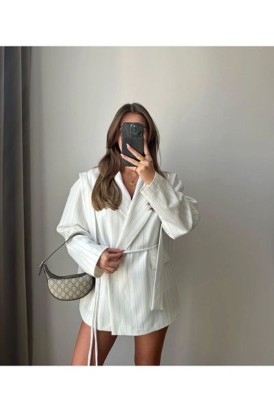 Solena Damen-Jacke in Übergröße mit Schnürung und Gürtel der neuen Saison